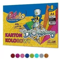 Karton brokat A4 210g 8 kartek mix