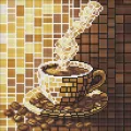 Diamentowa mozaika - Witraż. Kawa 30x30cm - tantis.pl
