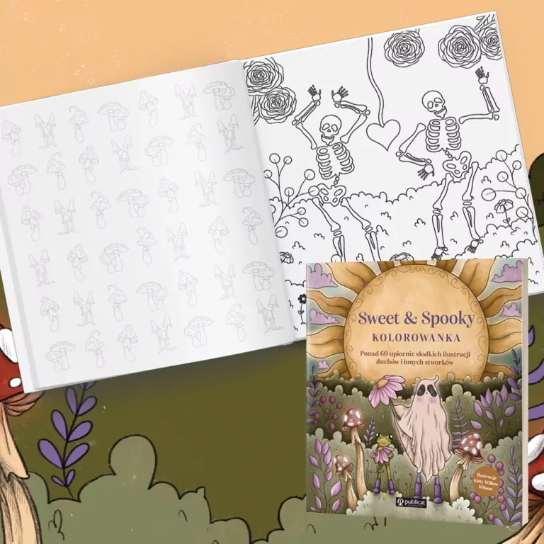 Sweet & Spooky. Kolorowanka. Ponad 60 upiornie słodkich ilustracji duchów i innych stworków - tantis.pl