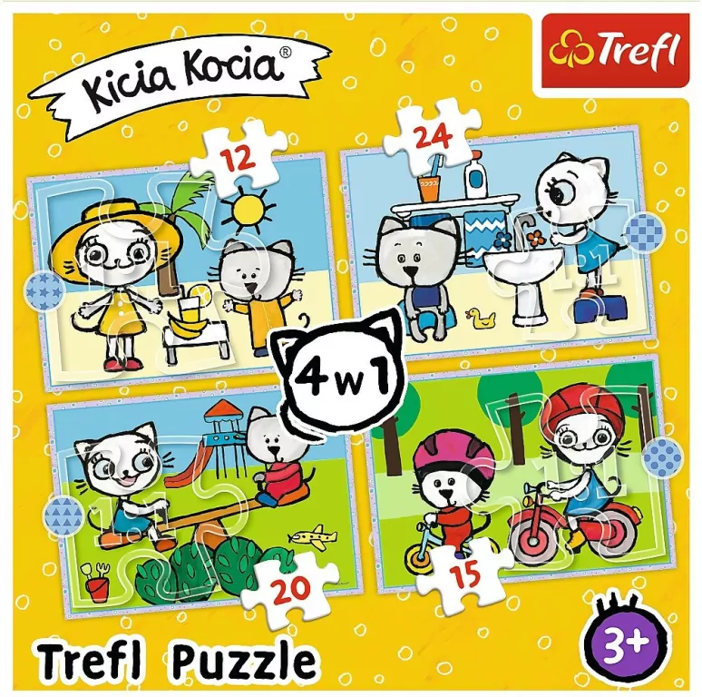 Dzień Kici Koci. Puzzle 4w1 - tantis.pl