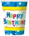 Kubeczki papierowe "Happy Birthday niebieskie" 270ml PF-KHBN - tantis.pl