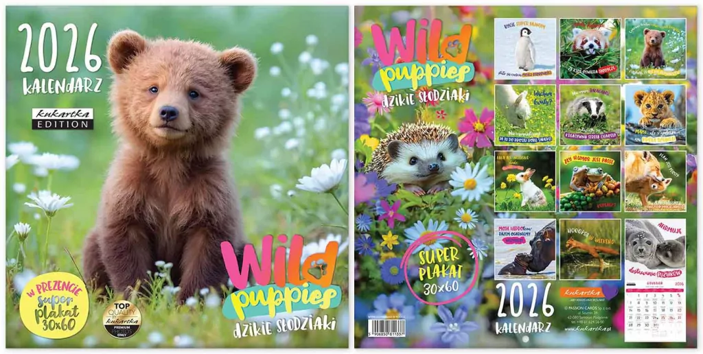 Kalendarz 2026 ścienny Classic Wild Puppies - tantis.pl
