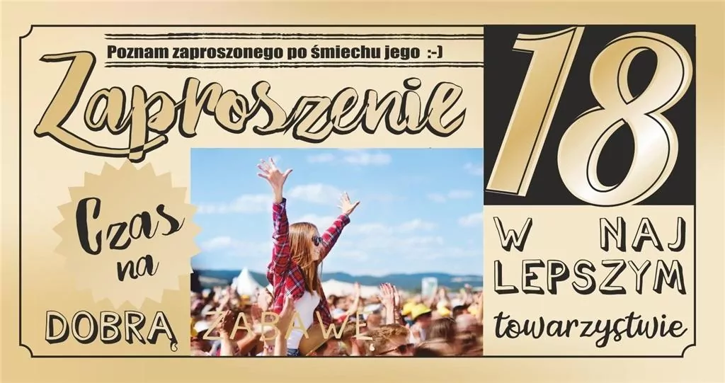 Zaproszenie. Urodziny 18 - tantis.pl