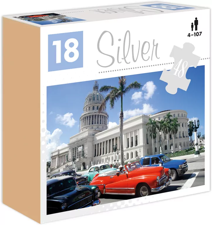 Puzzle 48 Samochody Silver ALEX - tantis.pl