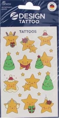 Tatuaże bożonarodzeniowe dla dzieci - gwiazdy