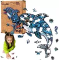 Puzzle drewniane eko 84 Delfin A4 - tantis.pl