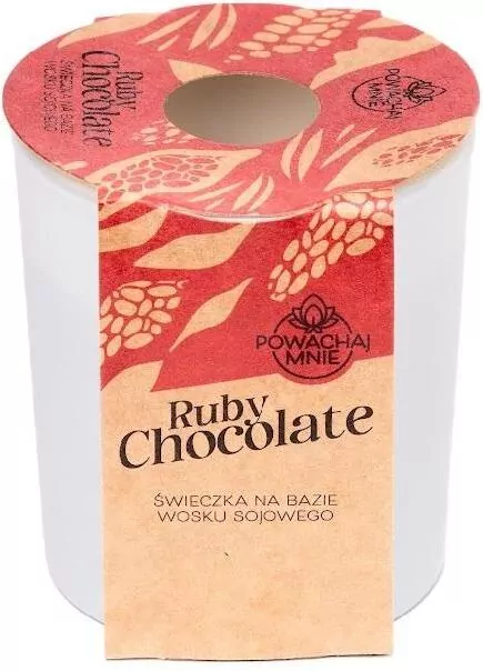 Świeczka sojowa Powąchaj mnie Ruby Chocolate biała - tantis.pl