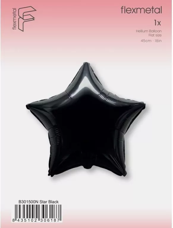 Balon foliowy Gwiazda czarny 45cm - tantis.pl