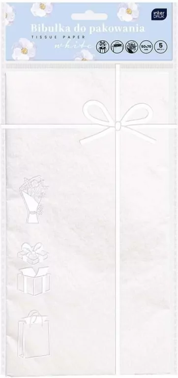 Bibułka do pakowania 50x70cm biała - tantis.pl