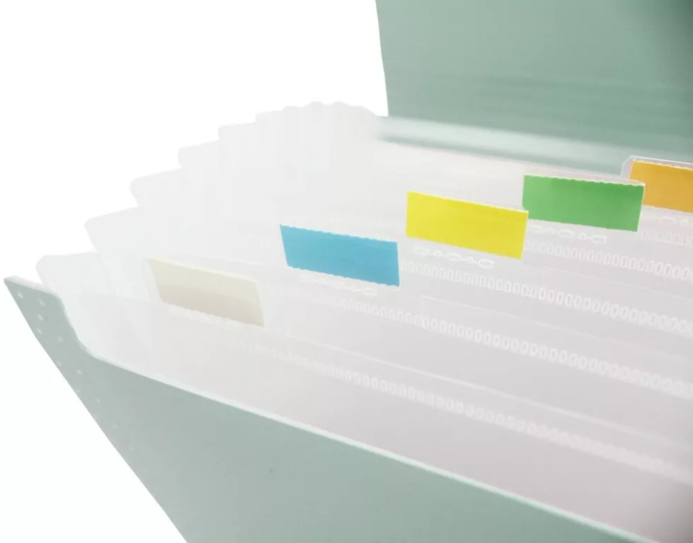 Teczka harmonijkowa A4 PP zieleń morandi - tantis.pl