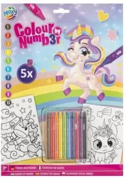 Kolorowanie po numerach A4 5ark Jednorożec