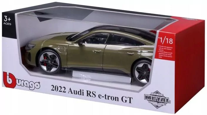 BBurago. 2022 Audi RS E-Tron GT Green 1:18 - tantis.pl