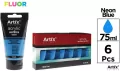 Farba akrylowa fluo niebieska 75ml, 6 sztuk - tantis.pl