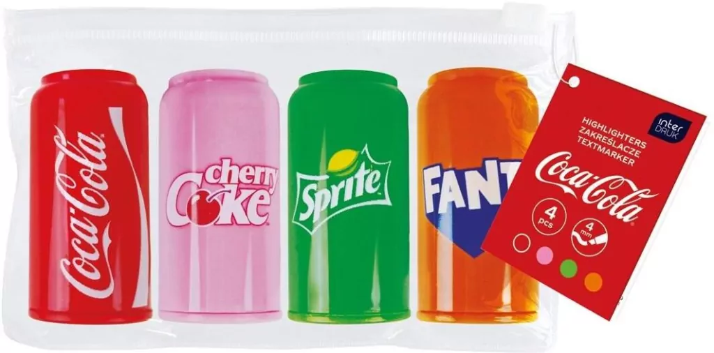 Zakreślacze mini Coca-Cola 4 kolory - tantis.pl