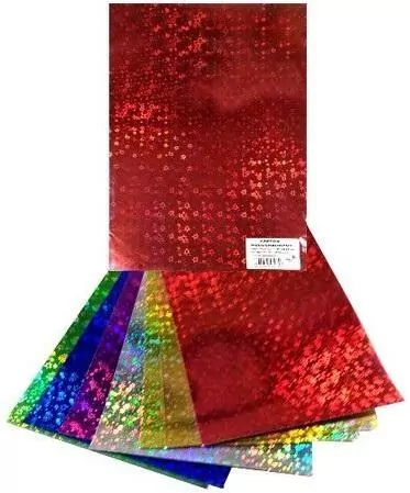 Karton holograficzny kolorowy 25x35cm, 8 arkuszy - tantis.pl