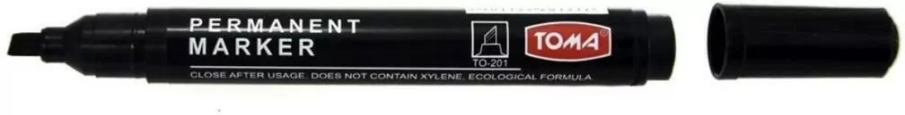 Marker permanentny 201 ścięty czarny  TOMA - tantis.pl