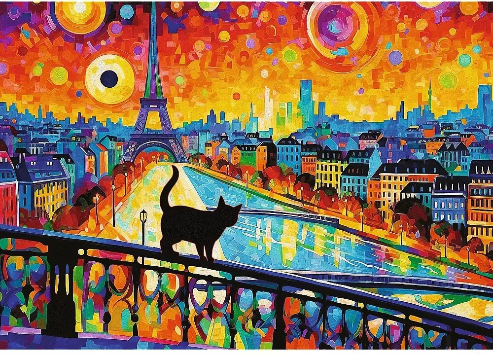 Kot w Paryżu. Puzzle 1000 elementów - tantis.pl