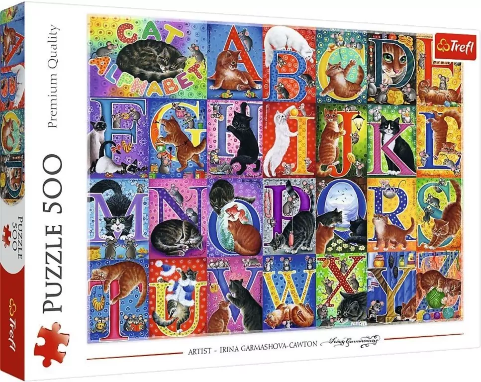 Puzzle 500 Koci alfabet TREFL - tantis.pl