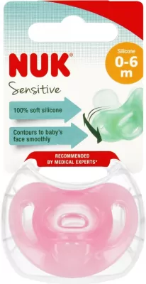 NUK. Sensitive. Smoczek. 0-6 miesięcy. Różowy