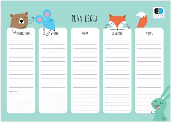 Plan lekcji A4 B&B Kids Pastel