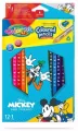 Kredki ołówkowe trójkątne Colorino Kids 13 kolorów 12 sztuk z temperówką Mickey - tantis.pl