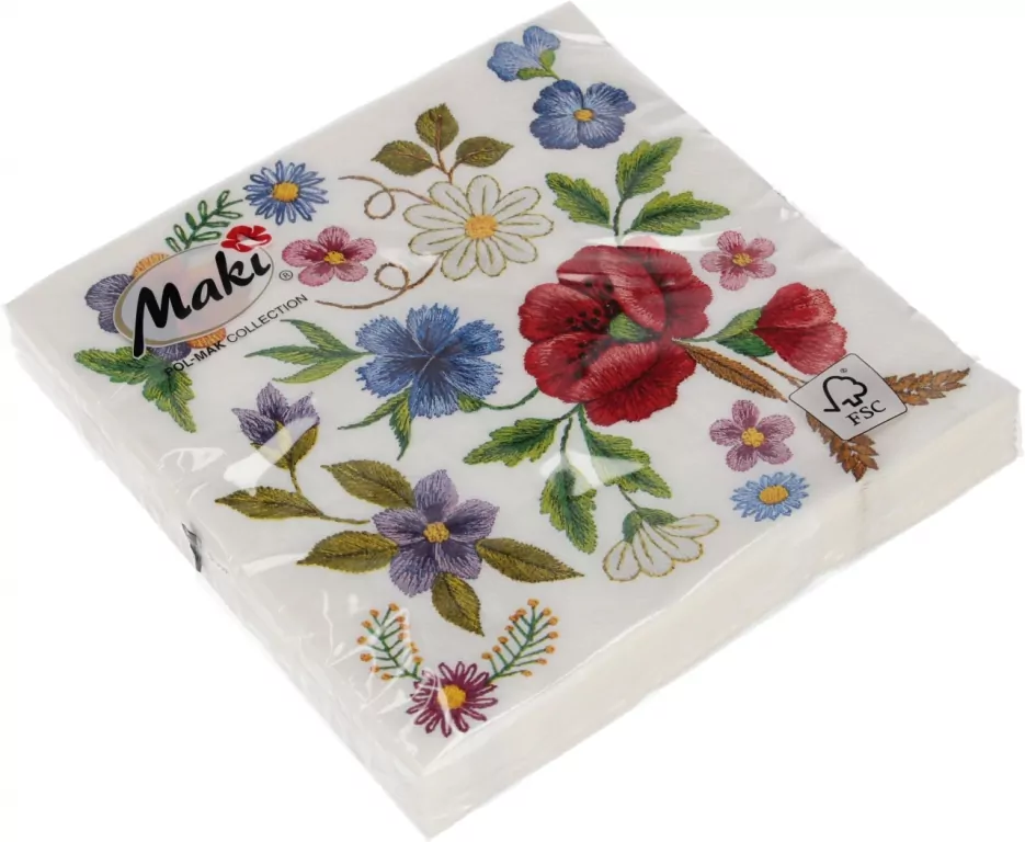 SERWETKA PAP 3W 330X330 KWIAT HAFT KOL PM OP20SZ - tantis.pl