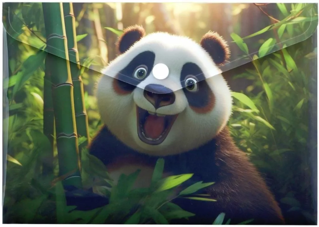 Koperta A5 PP na napę z nadrukiem Panda - tantis.pl
