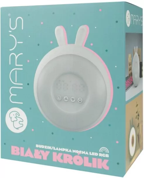Budzik lampka nocna LED RGB biały królik - tantis.pl