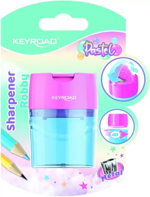 Temperówka plastikowa pastel podwójna pojemnik MIX - tantis.pl