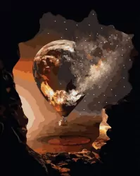 Malowanie po numerach czarne płótno - Balon...