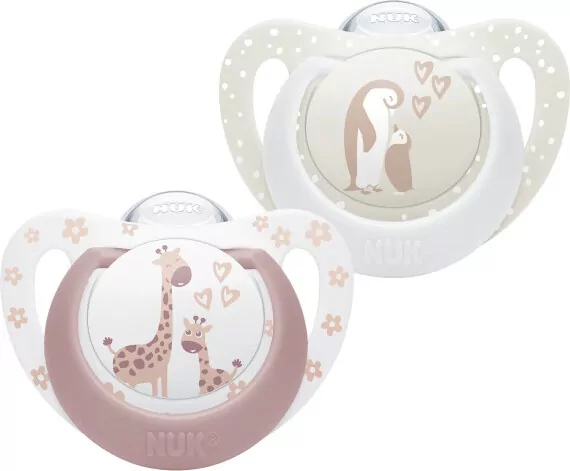 NUK. First Choice. Smoczki. 0-6 miesięcy. Pingwin. Żyrafa. 2 sztuki - tantis.pl
