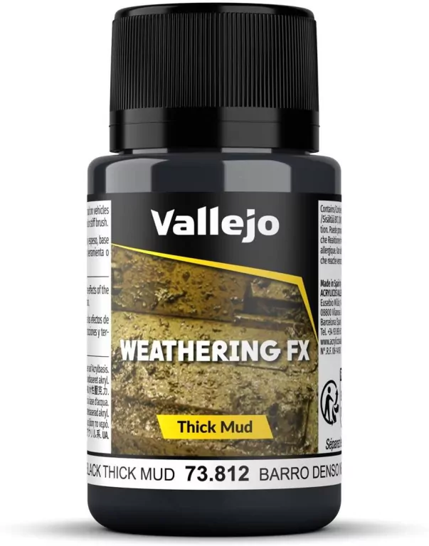 Vallejo: 73.812 - Weathering FX - Thick Mud - Black (40 ml) - tantis.pl