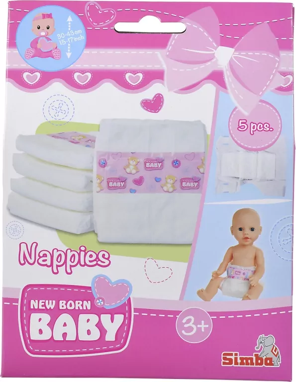 Pieluszki dla lalki, 5 sztuk - tantis.pl