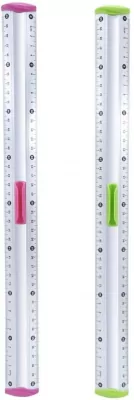 Linijka aluminiowa z uchwytem na ołówek 40cm MIX