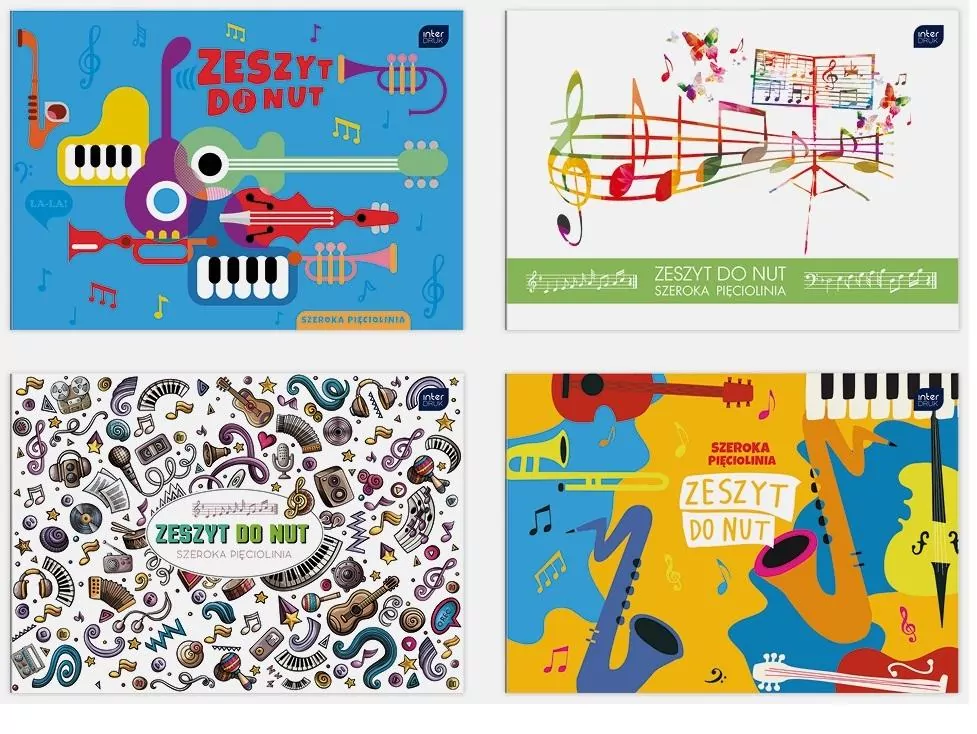 Zeszyt do nut B5/16K szeroka linia MIX - tantis.pl