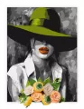 Malowanie po numerach IDEYKA 30x40cm z glinką Kobieta w kapeluszu - tantis.pl