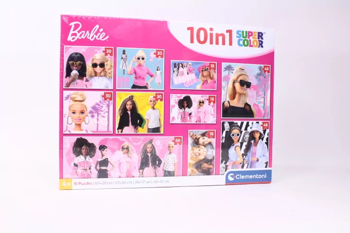 Clementoni. Puzzle 10w1. Super Kolor Barbie - tantis.pl