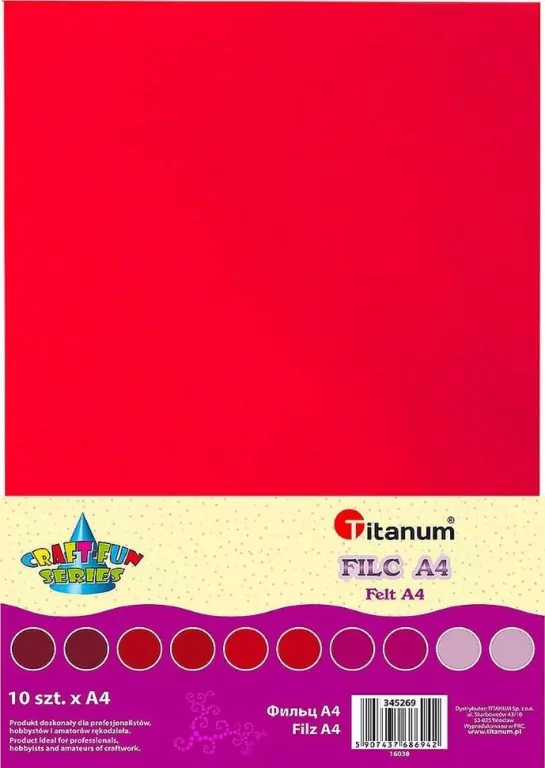 Filc A4. Czerwony - tantis.pl