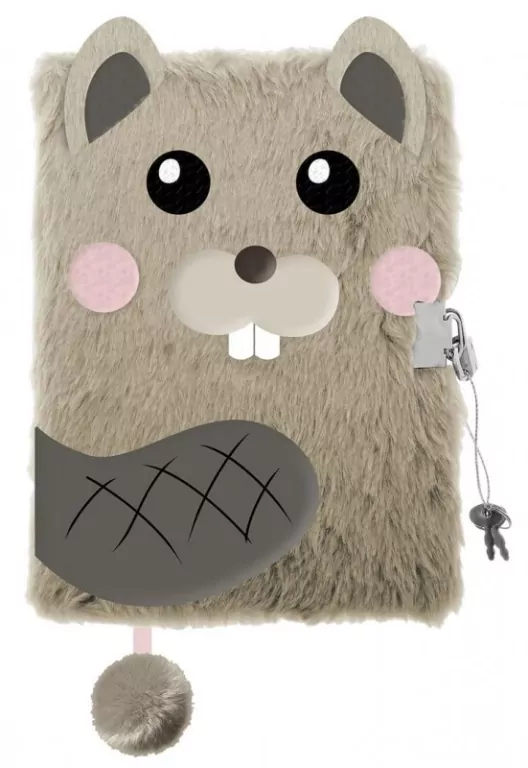 Pamiętnik z kłódką 3D włochacz A5 96k My Little Friend BEAVER - tantis.pl
