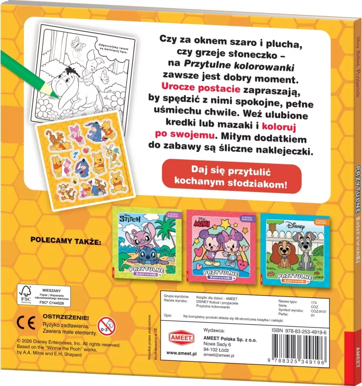 Disney Kubuś i przyjaciele. Przytulne kolorowanki - tantis.pl
