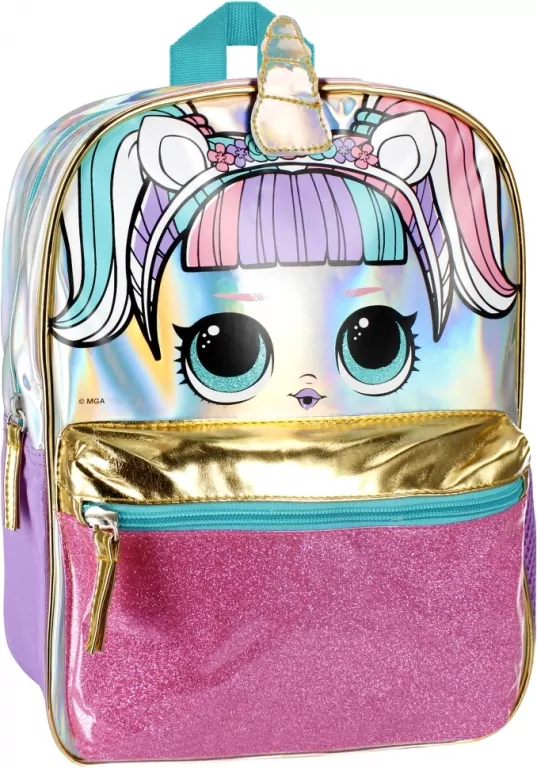 Plecak dla przedszkolaka LOL 1 zamek 2 kieszenie brokat - tantis.pl