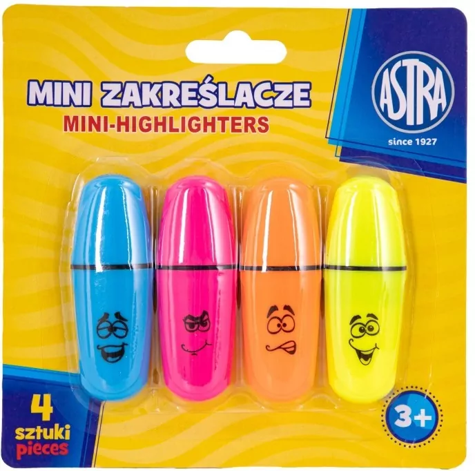 Mini zakreślacze 4 kolory - tantis.pl