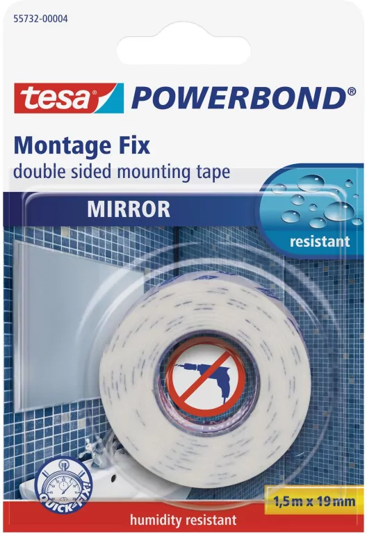 Taśma Tesa Powerbond Mirror biała 1,5m x19mm - tantis.pl