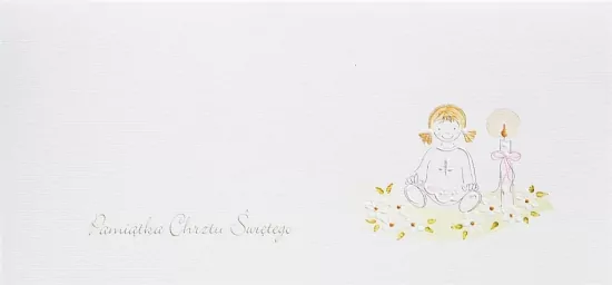 Karnet Chrzest DL C05 - Świeca dziewczynka