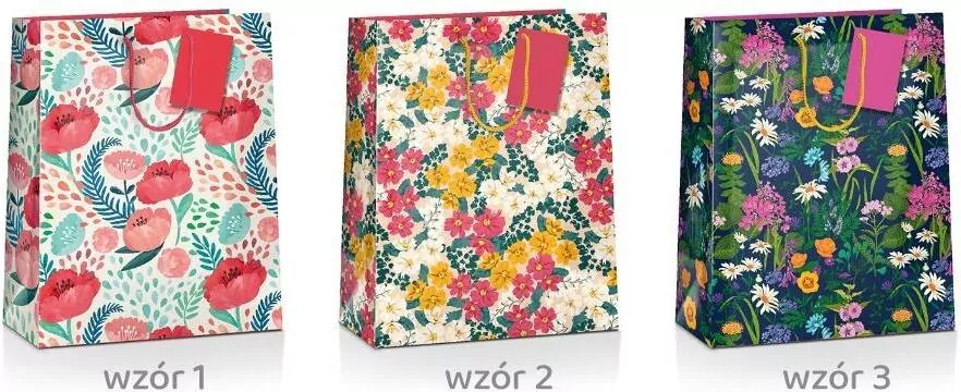 Torba prezentowa Flower 23x18x10cm MIX - tantis.pl