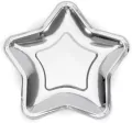 Talerzyki gwiazdki srebrne 23cm 6szt - tantis.pl