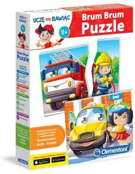 Pojazdy i zawody. Uczę się bawiąc. Brum Brum Puzzle - tantis.pl