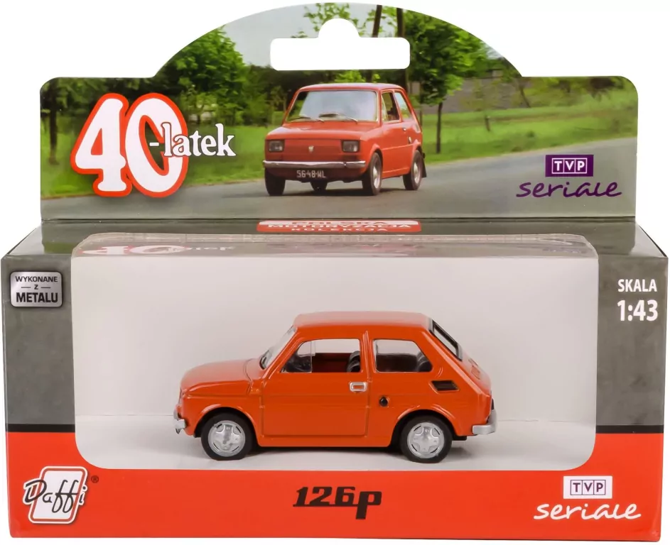 Fiat 126P czterdziestolatek czerwony - tantis.pl