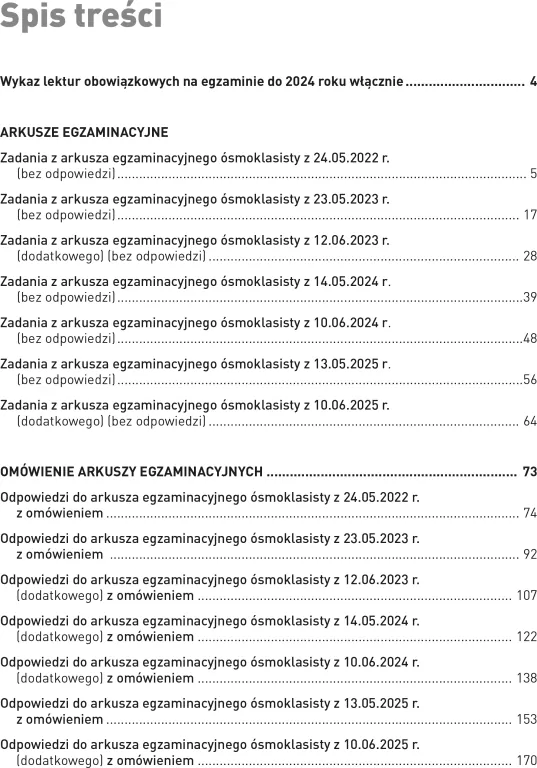 Arkusze egzaminacyjne J. polski dla 8-klasisty - tantis.pl