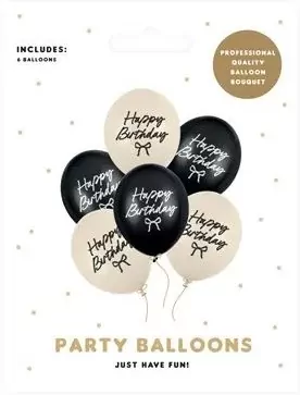Balony Strong Happy Birthday Kokardki 30cm 6szt - tantis.pl